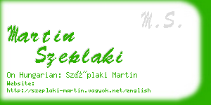 martin szeplaki business card